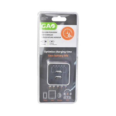 Gambar Gao Saklar Timer USB 2 Soket 3.1 A