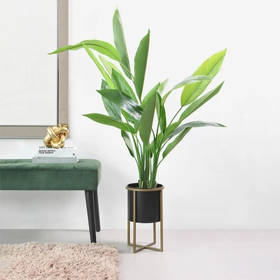 Gambar Informa Pot Dengan Stand 16x16x27.5 cm - Hitam/Gold