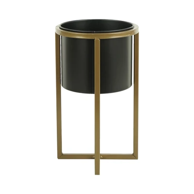 Gambar Informa Pot Dengan Stand 16x16x27.5 cm - Hitam/Gold
