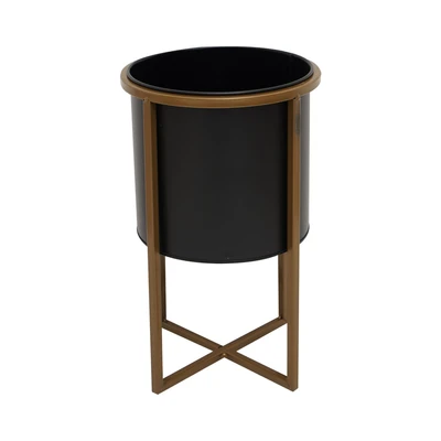 Gambar Informa Pot Tanaman Dengan Stand 20.7x20.7x33.5 cm - Gold/Hitam