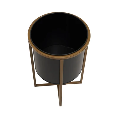 Gambar Informa Pot Tanaman Dengan Stand 20.7x20.7x33.5 cm - Gold/Hitam