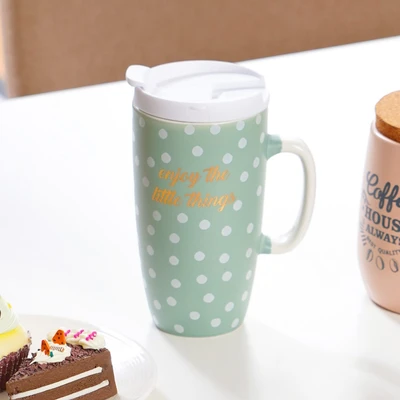 Gambar Delicia 540 Ml Mug Dengan Tutup - Hijau/putih