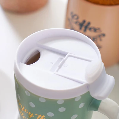 Gambar Delicia 540 Ml Mug Dengan Tutup - Hijau/putih