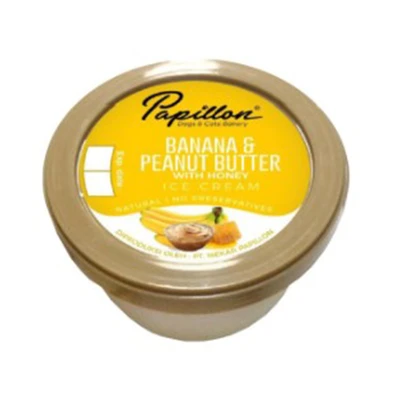 Gambar Papillon Camilan Anjing Ice Cream Banana Peanut Butter & Honey 147 ml