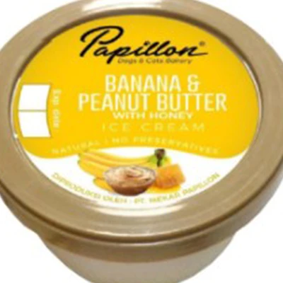 Gambar Papillon Camilan Anjing Ice Cream Banana Peanut Butter & Honey 147 ml