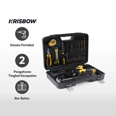 Gambar Krisbow Set Bor Cordless Impact 12v Ircids121