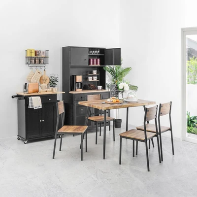 Gambar Informa Lexon Set Meja Makan 4 Kursi - Cokelat Walnut