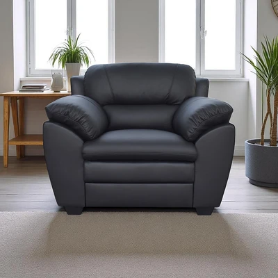 Gambar Informa Ziva Sofa Kulit 1 Seater - Hitam