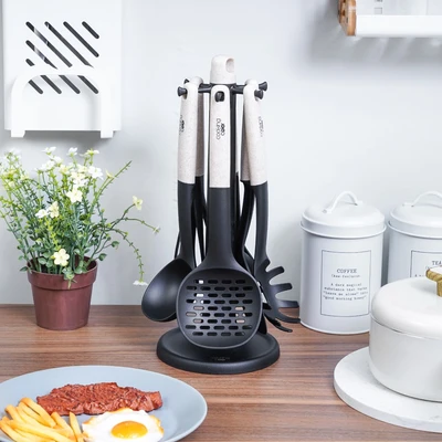 Gambar Cooking Color Lark Set 6 Pcs Sendok Masak Dengan Holder