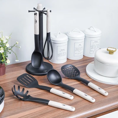 Gambar Cooking Color Lark Set 6 Pcs Sendok Masak Dengan Holder