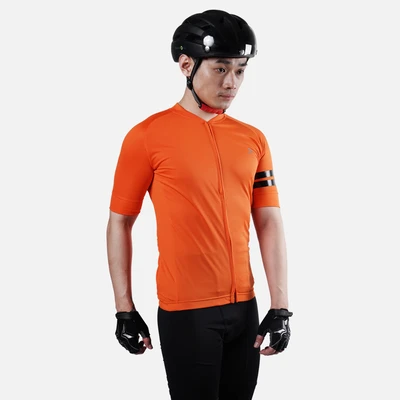 Gambar Alph Jersey Sepeda Pria Plain Stripe Ukuran S - Orange