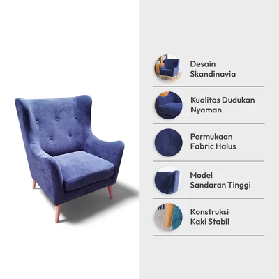 Gambar Nordia Kamma Kursi Berlengan - Biru