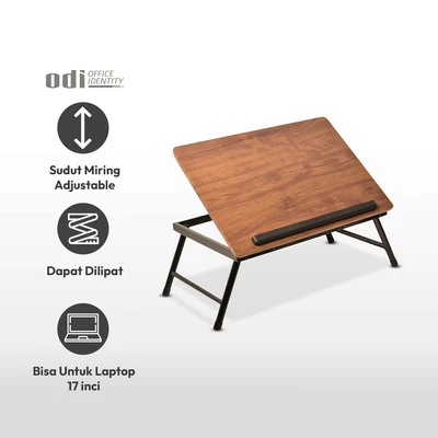 Gambar Odi Meja Laptop Lipat - Cokelat Tua