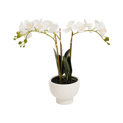 Gambar Informa Bunga Artifisial Orchid Dengan Pot 17x17x60 cm - Putih