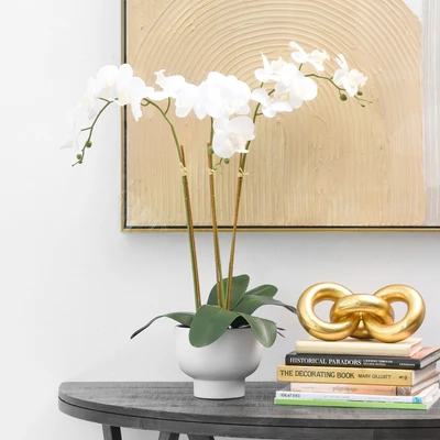 Gambar Informa Bunga Artifisial Orchid Dengan Pot 17x17x60 cm - Putih