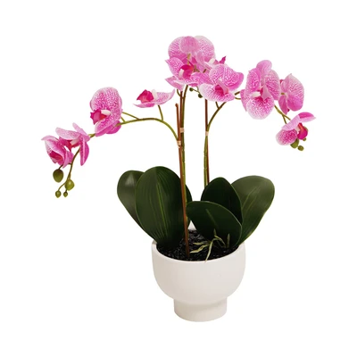 Gambar Informa Bunga Artifisial Orchid Dengan Pot 17x17x60 cm - Ungu