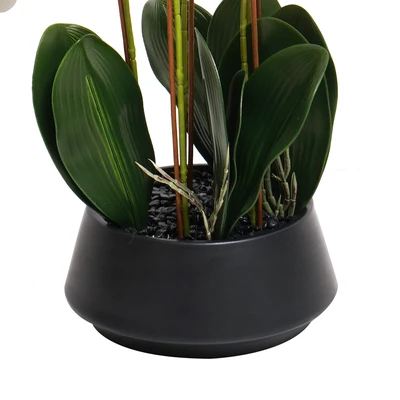 Gambar Informa Bunga Artifisial Orchid Dengan Pot 25x25x70 cm - Putih