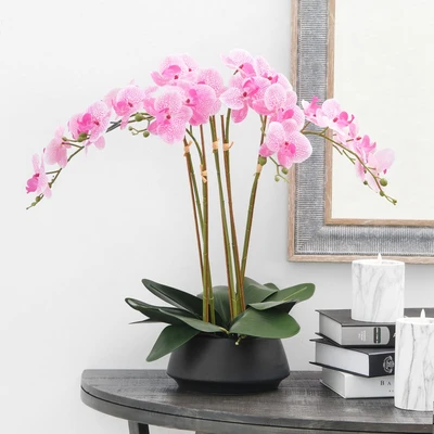 Gambar Informa Bunga Artifisial Orchid Dengan Pot 22x22x70 cm - Ungu