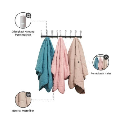 Gambar Informa 150x200 cm Bed Cover Microfiber Polyester Marshmallow - Cokelat