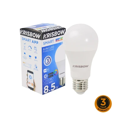 Gambar Krisbow Smart Bohlam Led 8.5 Watt Rgbcw - Multi Color