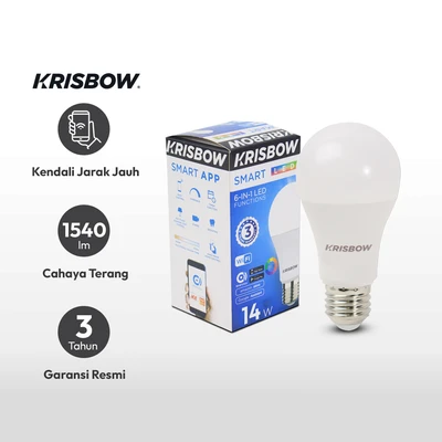 Gambar Krisbow Smart Bohlam Led 14 Watt Rgbcw