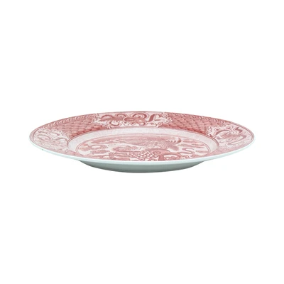 Gambar Kopin Porcelain Piring Saji Keramik Oriental Burung Hong 26 cm - Merah