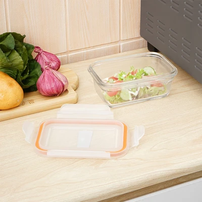 Gambar Glasslock Wadah Makanan Oven Ring Taper Rectangle 480 ml - Oranye