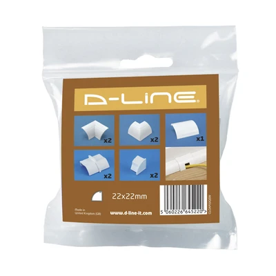 Gambar D - Line Pipa Pelindung Kabel 22x22 mm Set 9 pcs - Putih