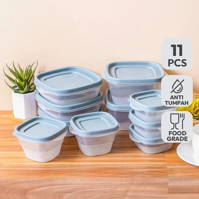 Gambar Appetite Videl Wadah Makanan Plastik Set 11 pcs - Abu-abu