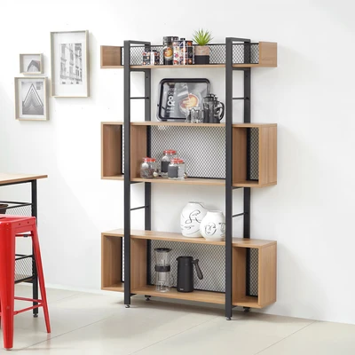 Gambar Informa Macy Rak Metal 3 Tingkat - Cokelat Walnut