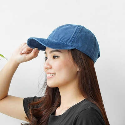 Gambar Ataru Topi Baseball Denim - Biru Tua