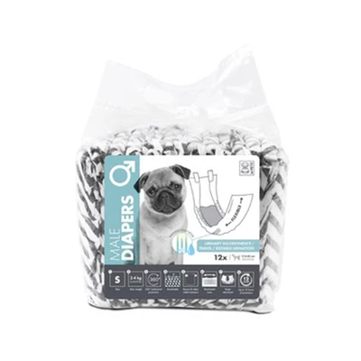 Gambar M-Pets Popok Anjing Jantan Ukuran S Set 12 pcs - Hitam/Putih