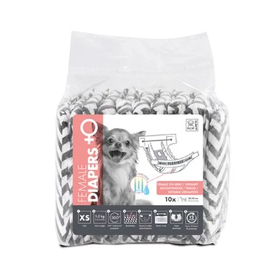 Gambar M-PetsPopok Anjing Betina Ukuran XS Set 10 pcs - Hitam/Putih