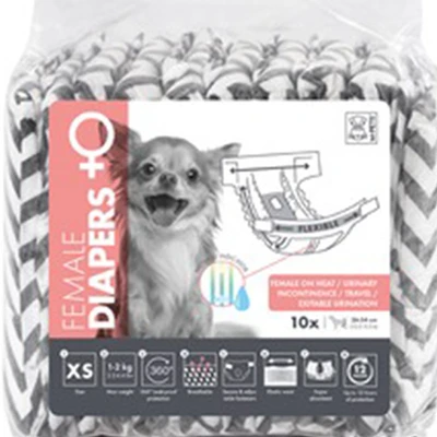 Gambar M-PetsPopok Anjing Betina Ukuran XS Set 10 pcs - Hitam/Putih