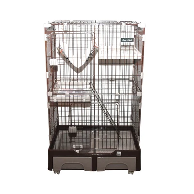 Gambar Paws N Tail Kandang Kucing Multifungsi Dengan Kotak Penyimpanan 83x58x128 cm - Cokelat