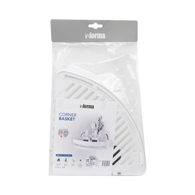 Gambar Informa Rak Sudut Kamar Mandi Dengan Pengait - Putih
