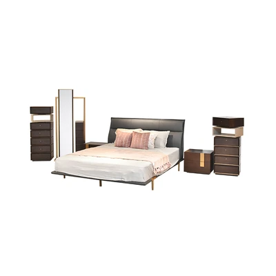 Gambar Informa 200x200 Cm Diego Set Kamar Tidur - Walnut/abu-abu