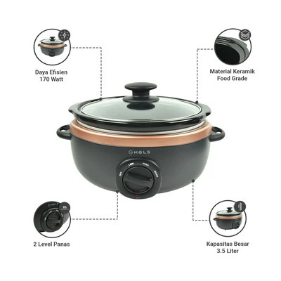 Gambar Kels 3.5 Ltr Havana Slow Cooker - Hitam