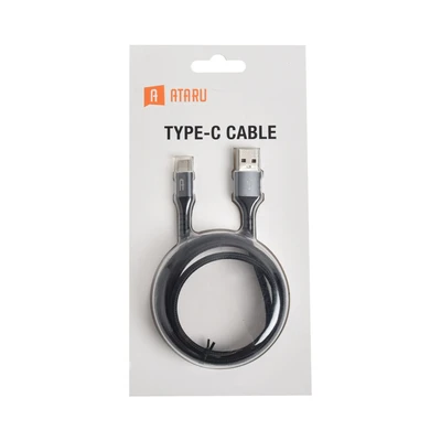 Gambar Ataru Kabel Charger USB-A To USB-C Nylon Braided - Abu-Abu