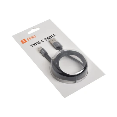 Gambar Ataru Kabel Charger USB-A To USB-C Nylon Braided - Abu-Abu