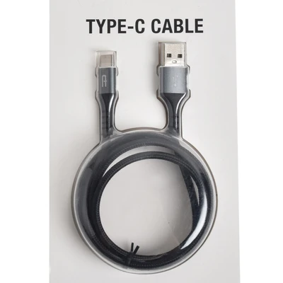 Gambar Ataru Kabel Charger USB-A To USB-C Nylon Braided - Abu-Abu