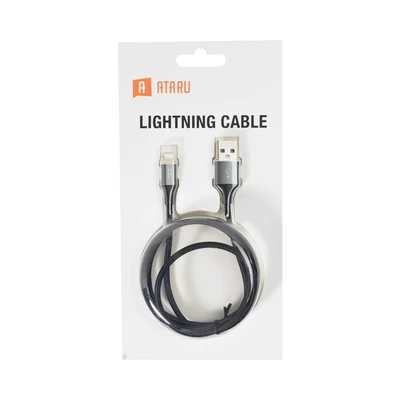 Gambar Ataru Kabel Charger Braided Lightning - Abu-abu