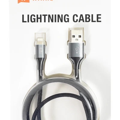 Gambar Ataru Kabel Charger Braided Lightning - Abu-abu