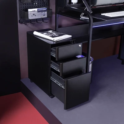 Gambar Halle Filing Cabinet Metal Padestal - Hitam