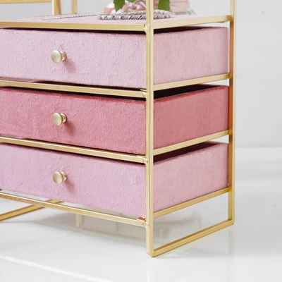 Gambar Informa Kotak Perhiasan 3 Laci 21.5x14x24.5 cm - Pink