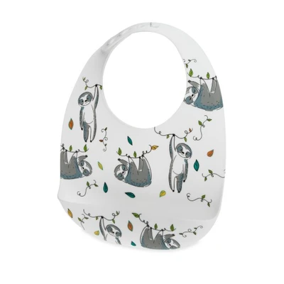 Gambar Nuby Celemek Makan Bayi Silicon Bib Print Sloth 126934