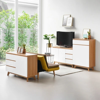 Gambar Informa Preston Kabinet 2 Pintu Dengan 1 Laci - Putih Oak