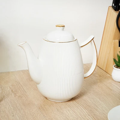Gambar Appetite Lailey Teko & Cangkir Porcelain Dengan Saucer 1.3 Liter Set 7 pcs - Putih