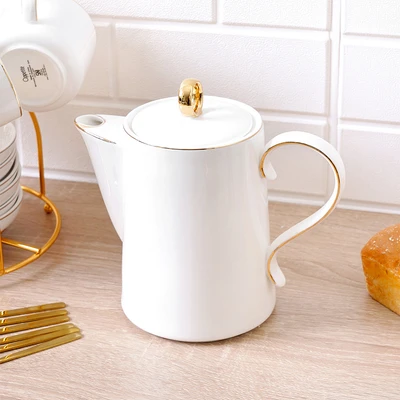 Gambar Appetite Lanster Teko & Cangkir Teh Porcelain Dengan Saucer 1.2 Liter Set 7 pcs - Putih