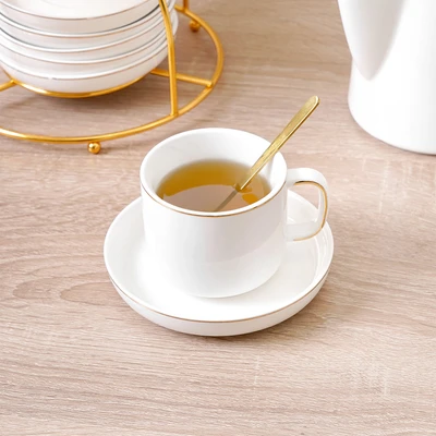 Gambar Appetite Lanster Teko & Cangkir Teh Porcelain Dengan Saucer 1.2 Liter Set 7 pcs - Putih